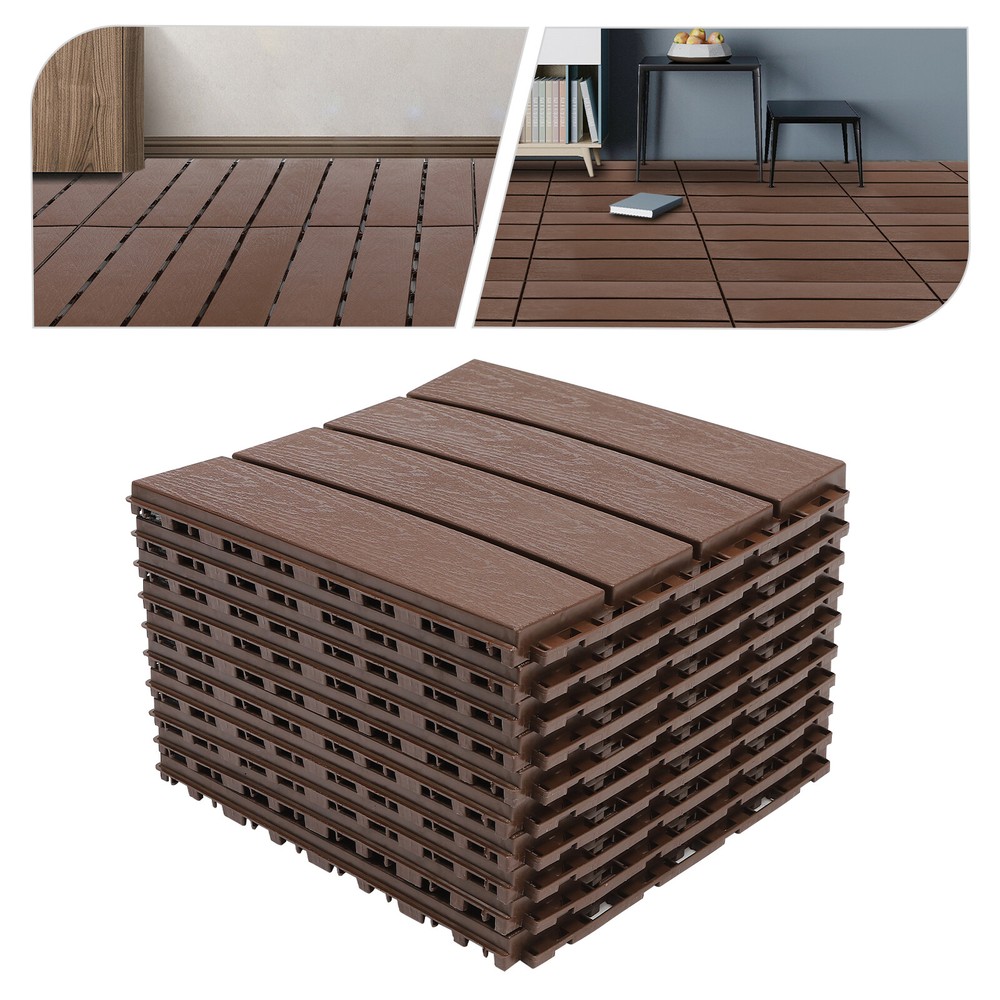 12x12 Inch Interlocking Plastic Deck Tiles for Patio or Balcony