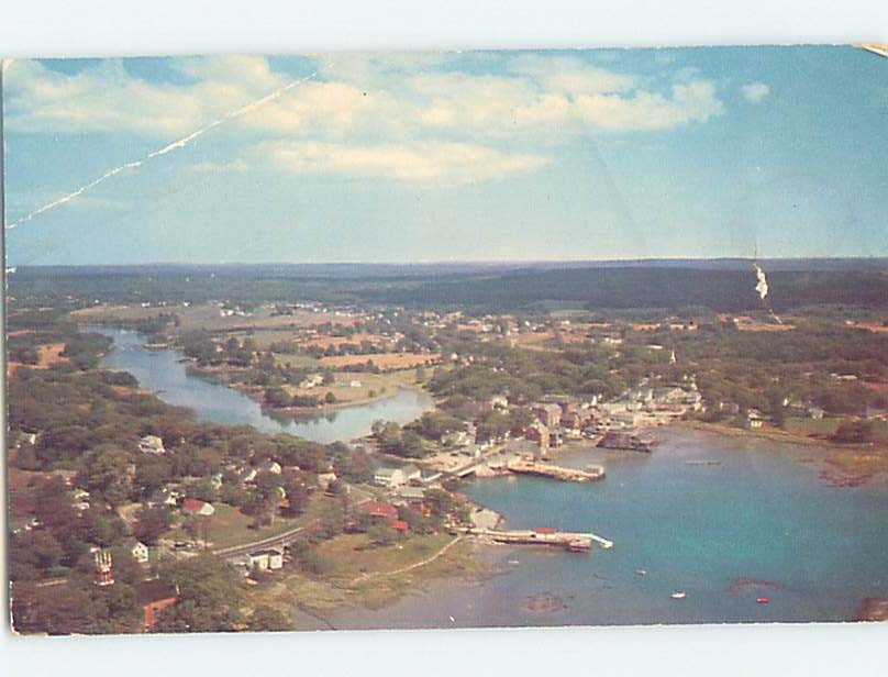 Pre-1980 AERIAL VIEW Damariscotta Maine ME m/09 A5364