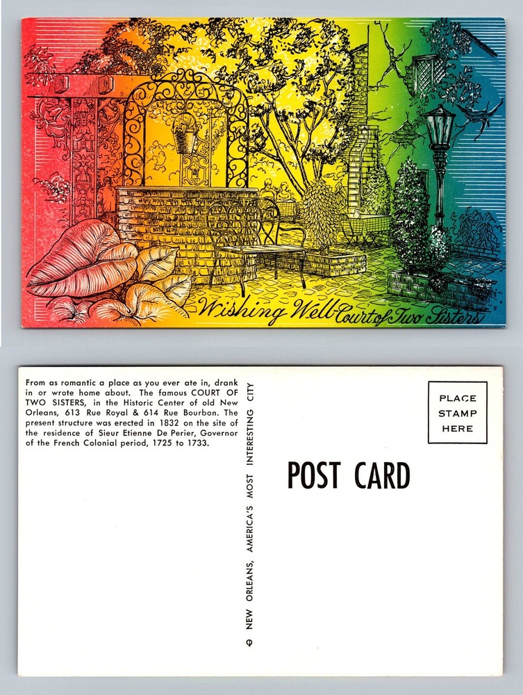 New Orleans, LA-Louisiana, Court of Two Sisters Wishing Well Vintage Postcard