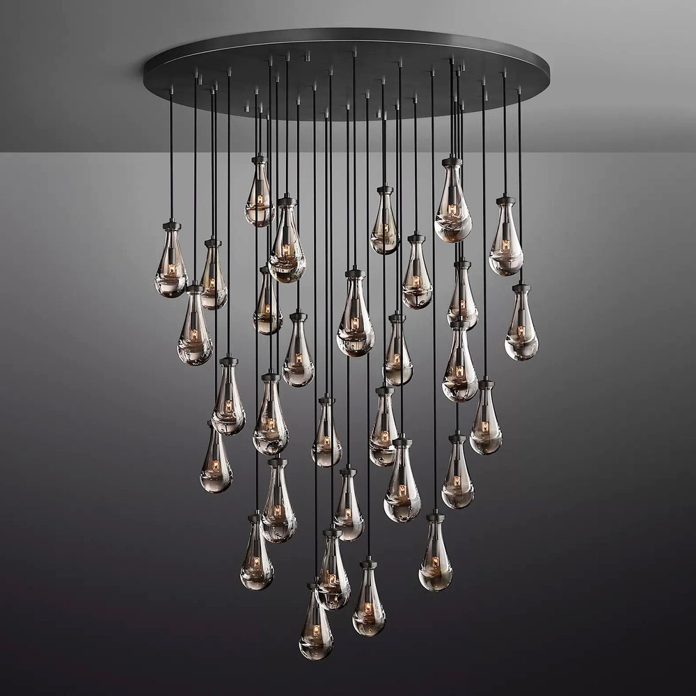 Luxury Crystal Chandelier 31Light Hotel Living room Copper Pendant Ceiling Light