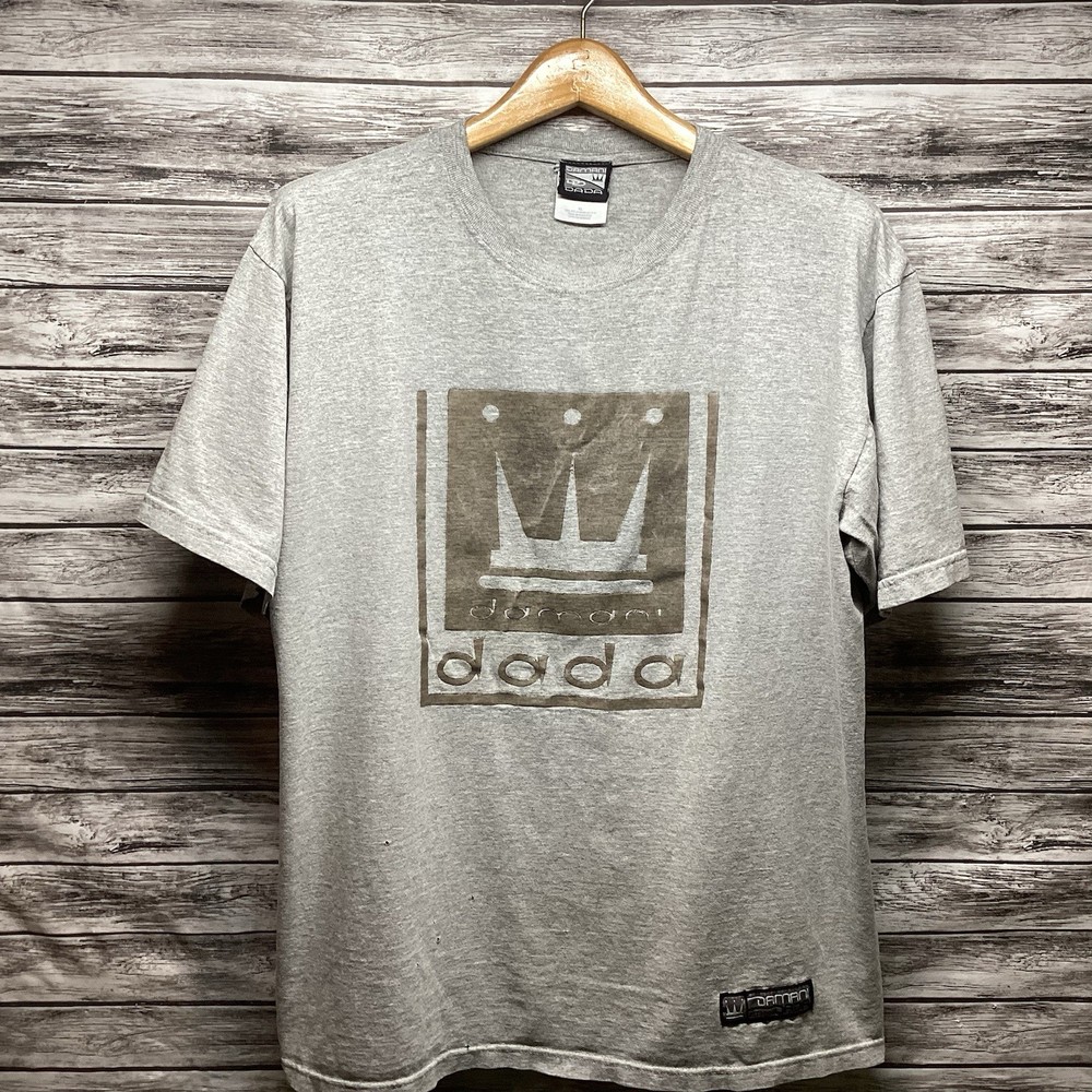 Vintage Damani Dada Shirt Mens XL Gray Supreme Team Crown Logo Tee Hip Hop Y2K