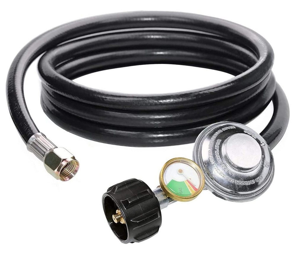 6 Feet Propane Regulator Hose with Propane Tank Gauge Universal Grill Regulat...