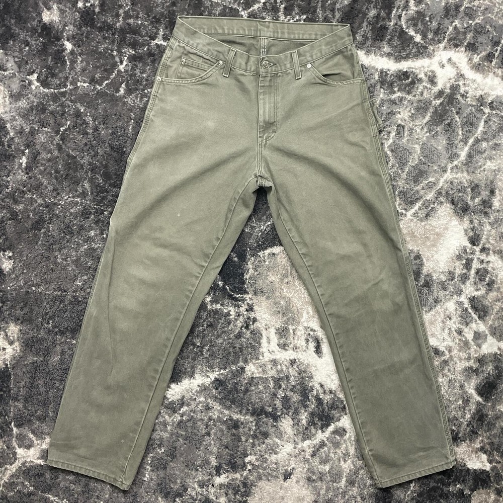 Dickies Pants Mens 30x32 Carpenter Green Olive Duck Canvas Vintage Work Skater