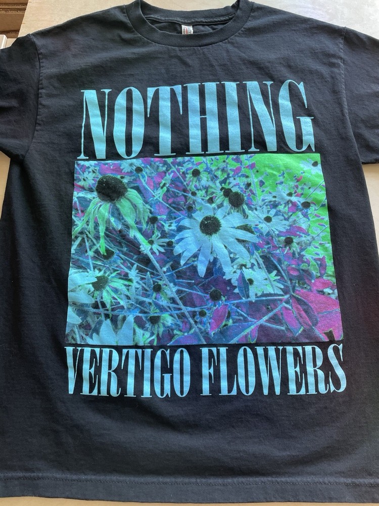 Nothing Vertigo Flowers T Shirt Shoegaze Tour Band Graphic Tee Size Medium
