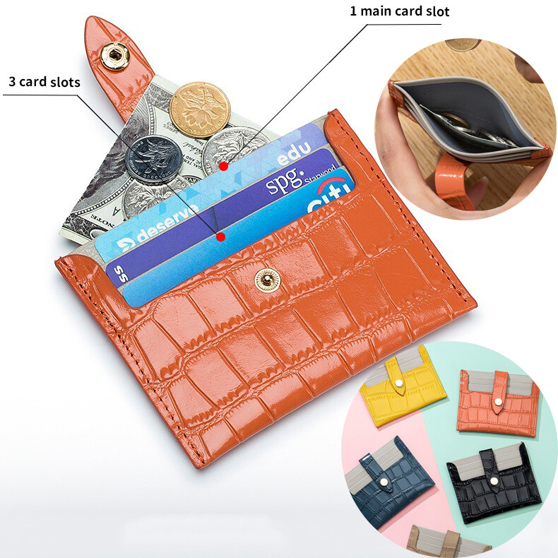 Hasp Slim Leather Front Pocket Wallet ID Credit Card Holders Mini Coin Purse US