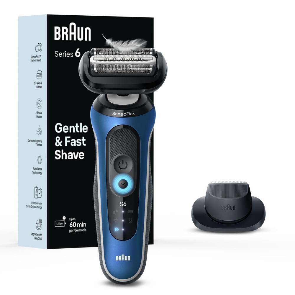 Electric Shaver for Men Series 6 6120s Wet & Dry Shave Turbo & Gentle Shaving...