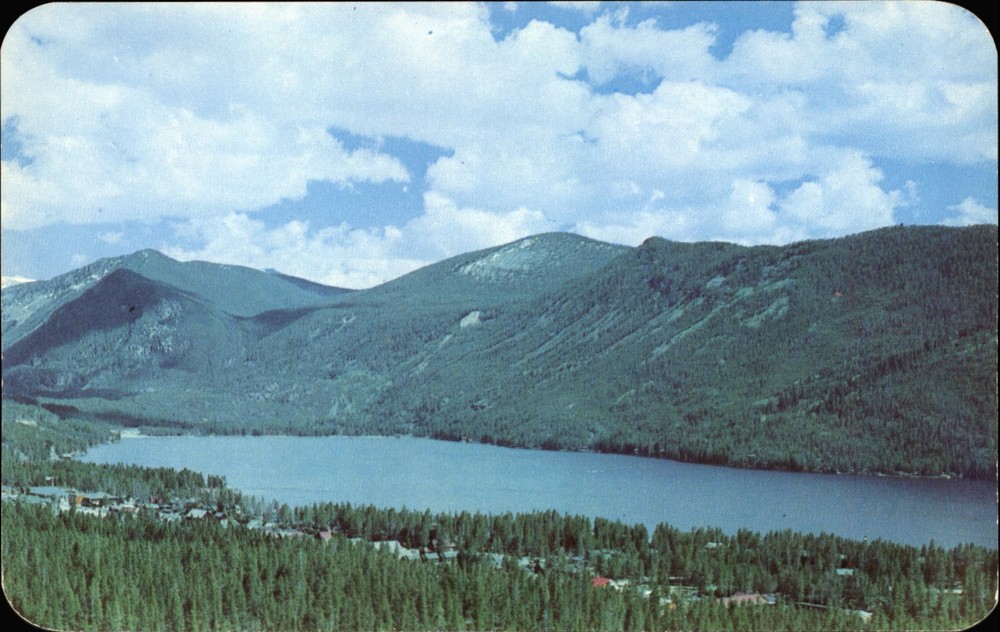Grand Lake Village Colorado ~ Rocky Mountain National Park ~ aerial 1950s