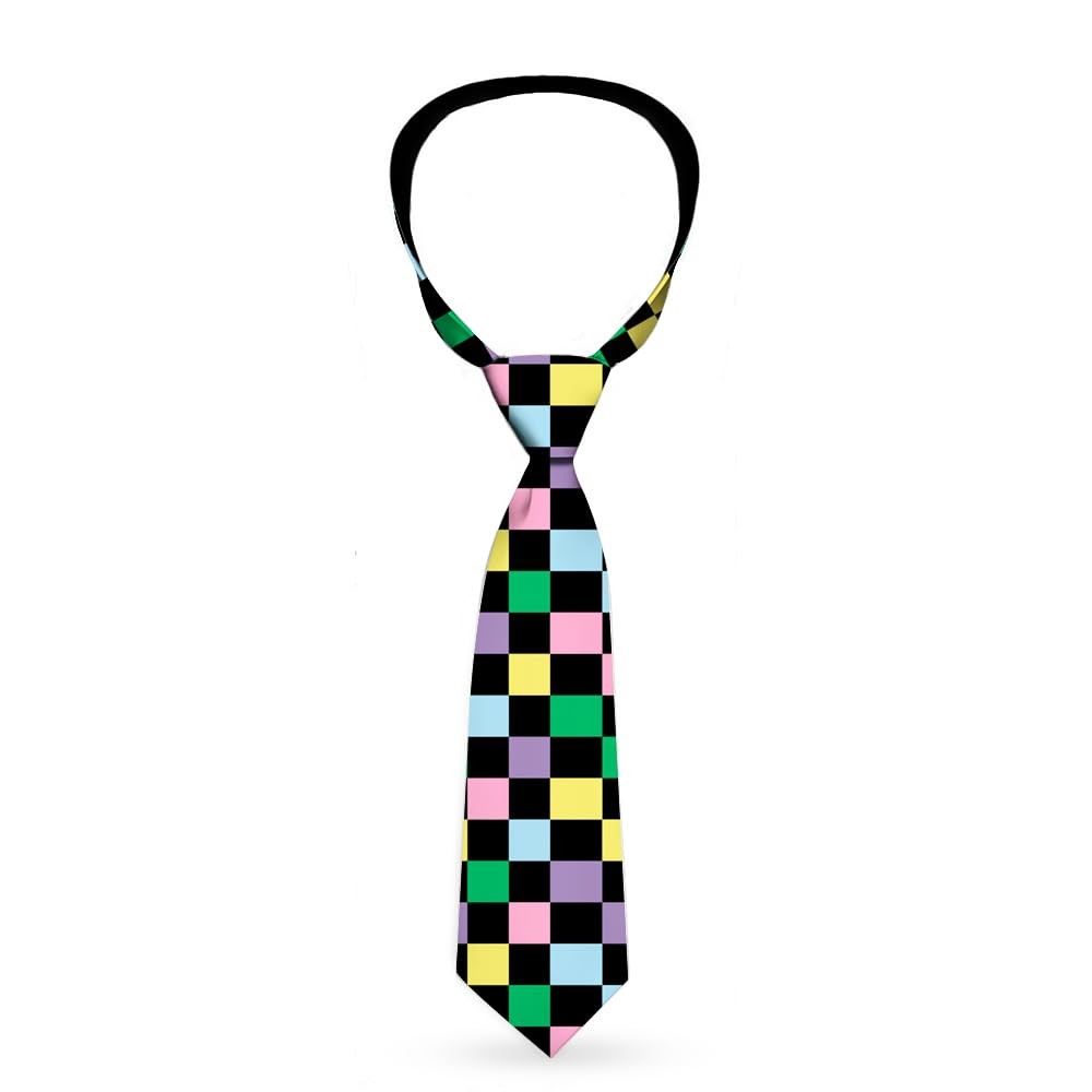 Necktie Standard - Checker Black/Multi Pastel ACC NEWAnother great item from Rarewaves USA | Free delivery!