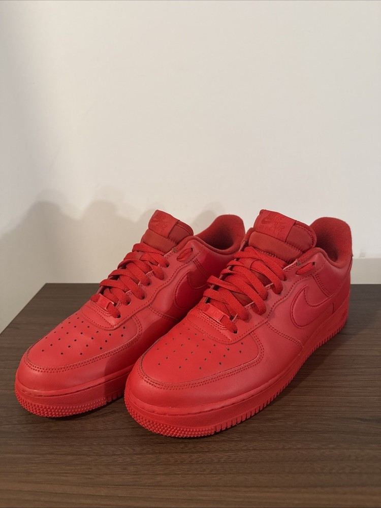 Nike Air Force 1 Low '07 LV8 University Red MEN's SIZE 11.5 Shoes “Triple Red”