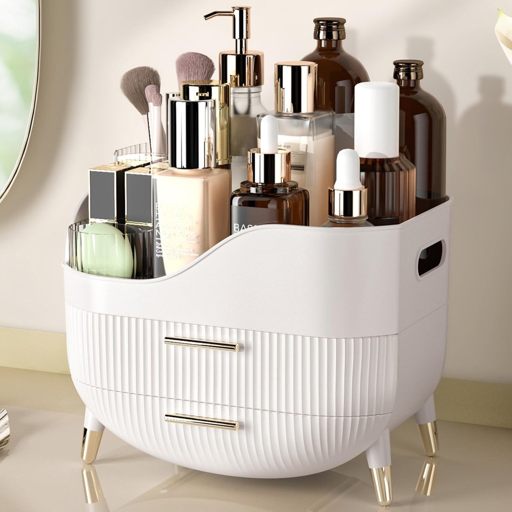 Makeup Organizer for Vanity, Large Capacity Skincare Cosmetic Organizer Count...
