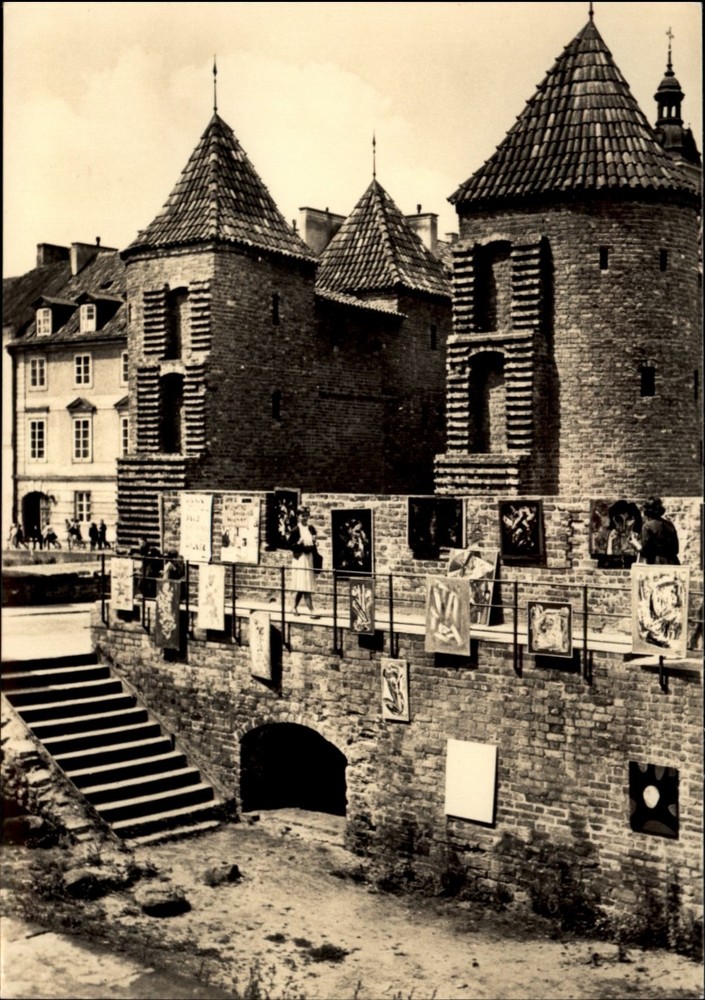 RPPC Barbakan Warsaw Poland vintage postcard p736