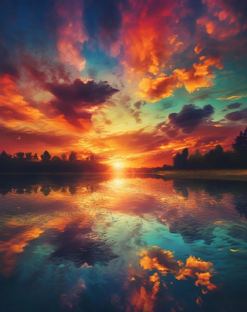 Sunset Sky 5D Diamond Painting Kit Rhinestone Round Square Full Drill DIY Art