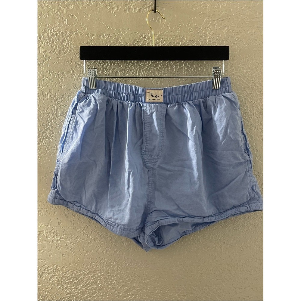 We the Free Casual Light Blue Women's Elastic Waist Shorts Medium Pockets