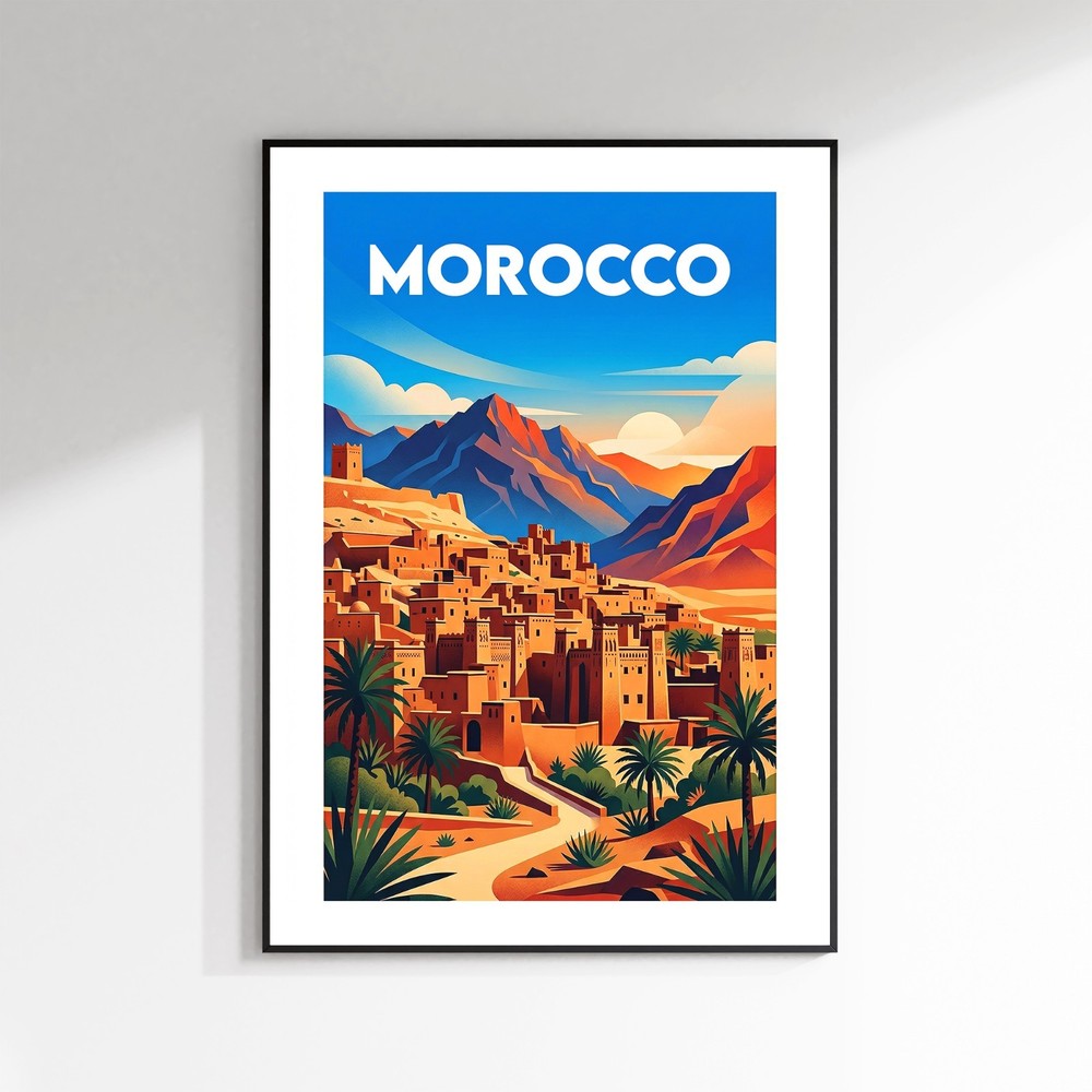 Morocco Vintage Travel Poster Retro Matte Print Wall Art Multi Sizes