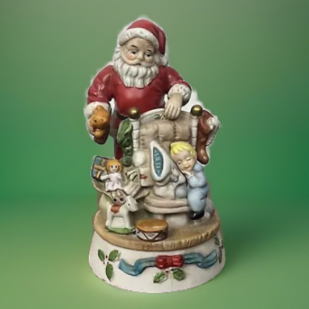 Christmas Santa Porcelain Musical Figurine Holiday Gift for Kids