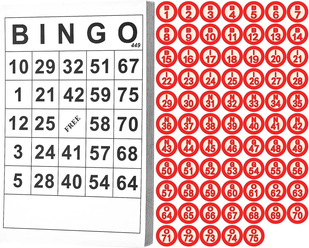 Vintage Wooden Bingo Board Game Set Includes Classic 40 Bingo Number Cards and 7