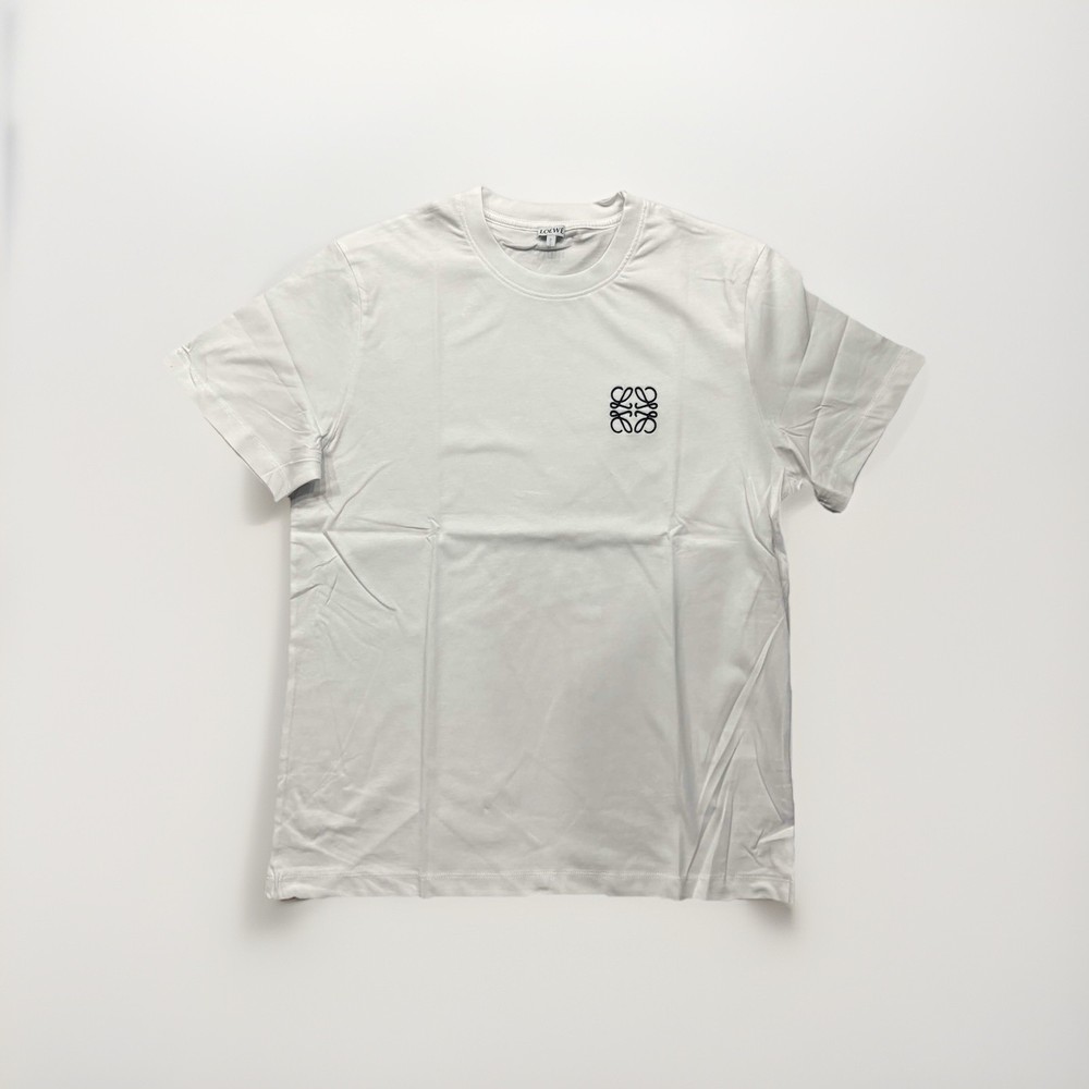 LOEWE Anagram Logo Embroidered T-Shirt Men White Color Size S