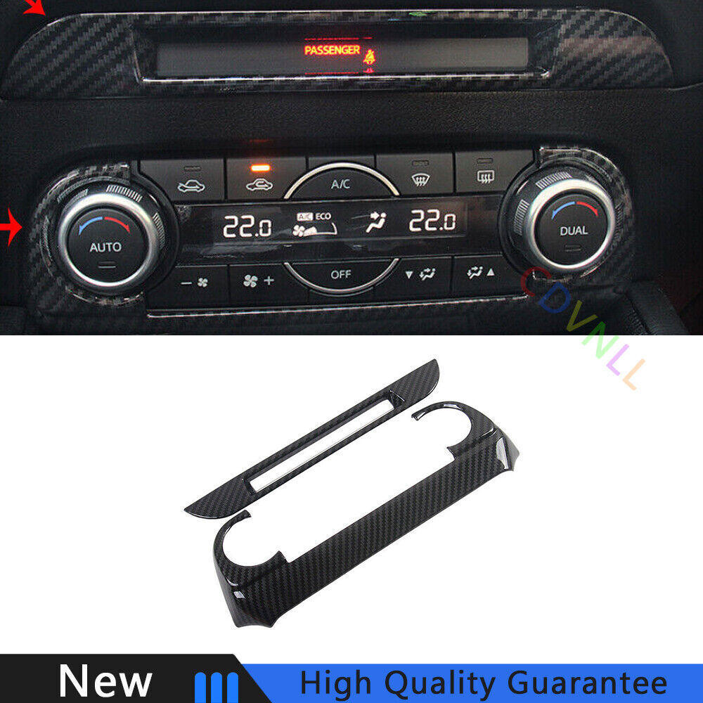 Fit For Mazda CX-5 2017-2021 Carbon Fiber Console AC Button Control Frame Trim