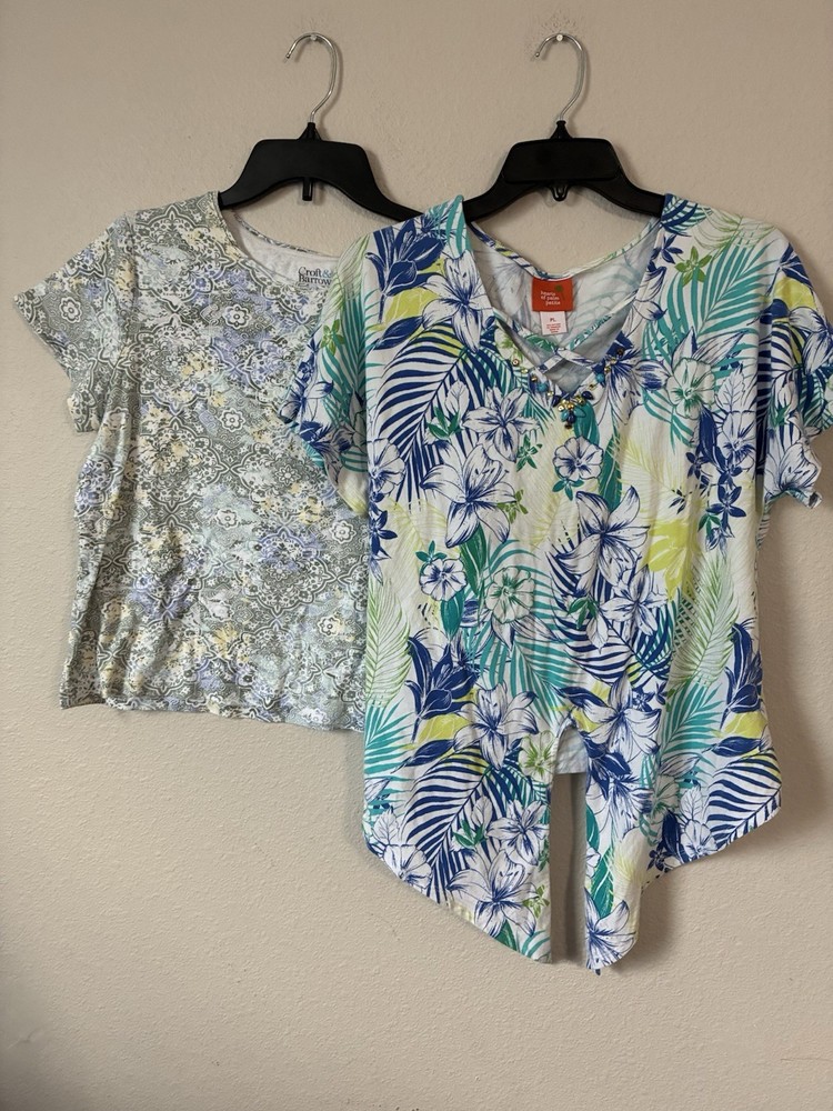 Croft & Barrow & Hearts Of Palm 2 Petite Large Women’s Tshirt Lot