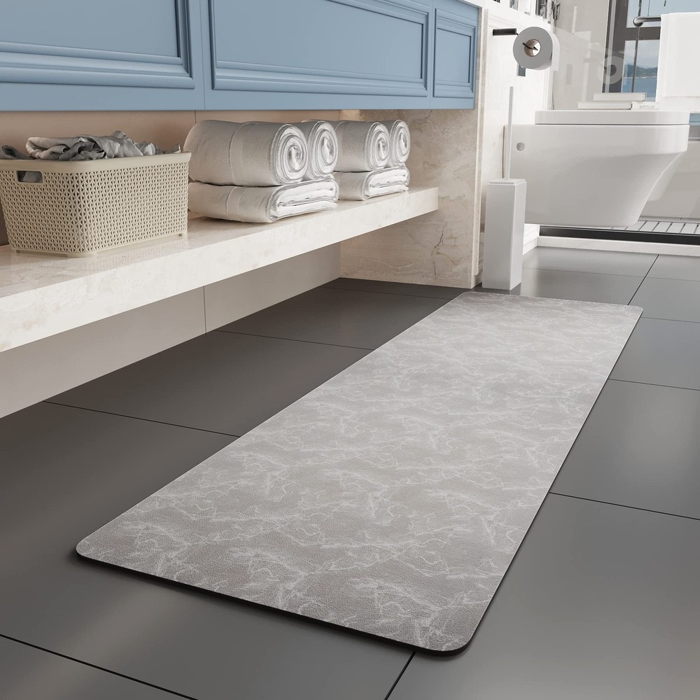 Bath Mat Runner Bathroom Rug Bathroom Mat Absorbent Stain Resistant-Rubber Ba...