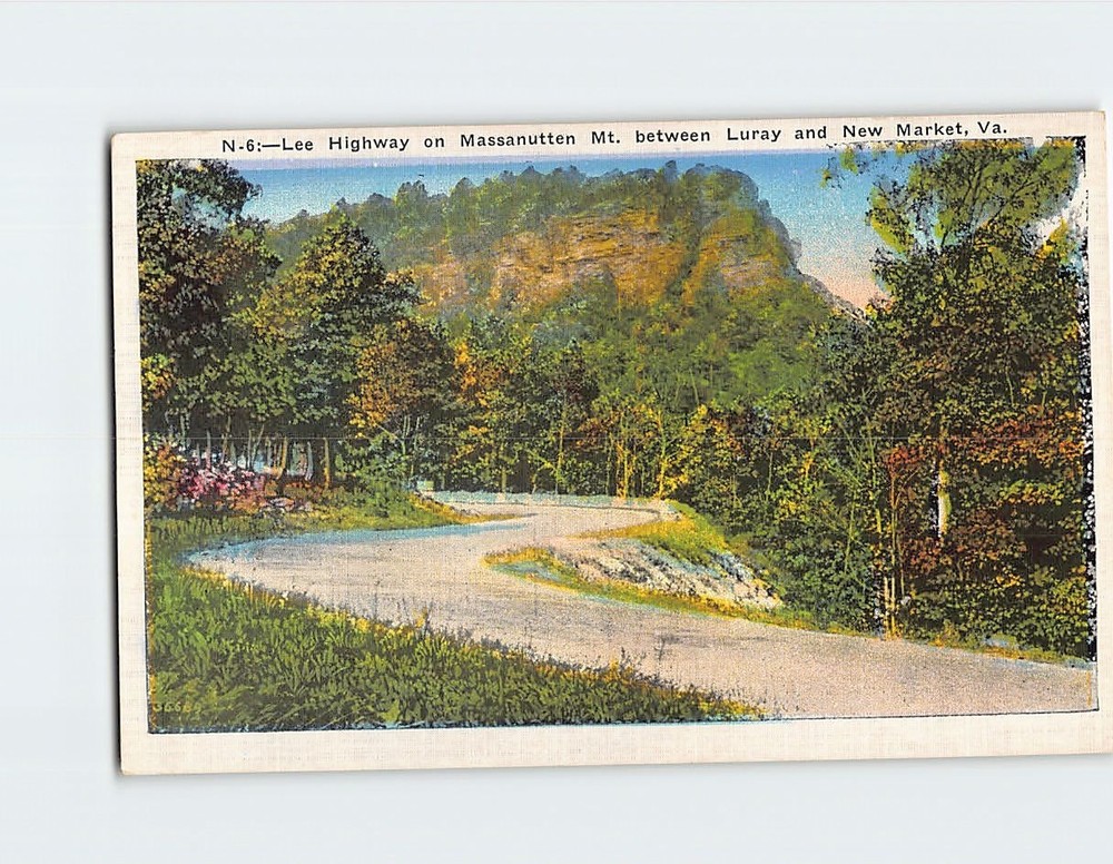 Postcard Lee Highway on Massanutten Mountain between Luray & New Market Virginia