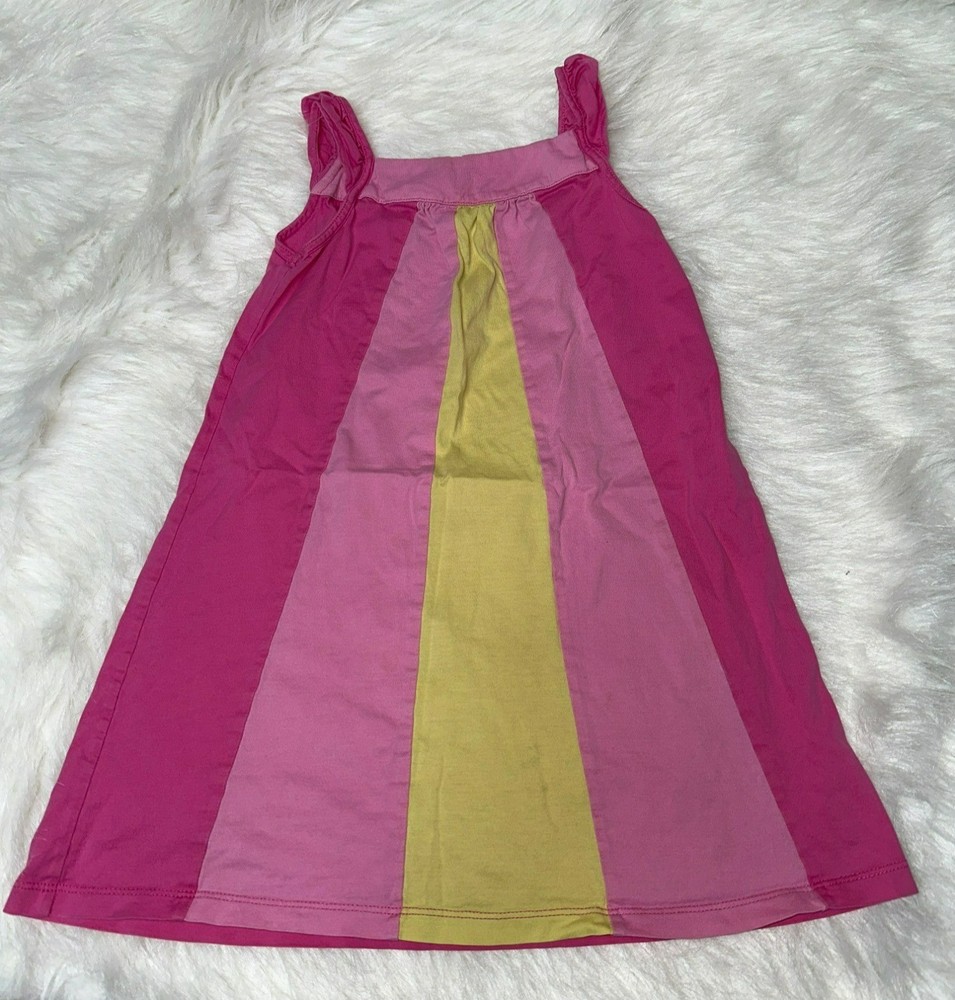 Hanna Andersson Pink Striped Rainbow Sleeveless Dress Girls 130 / 8