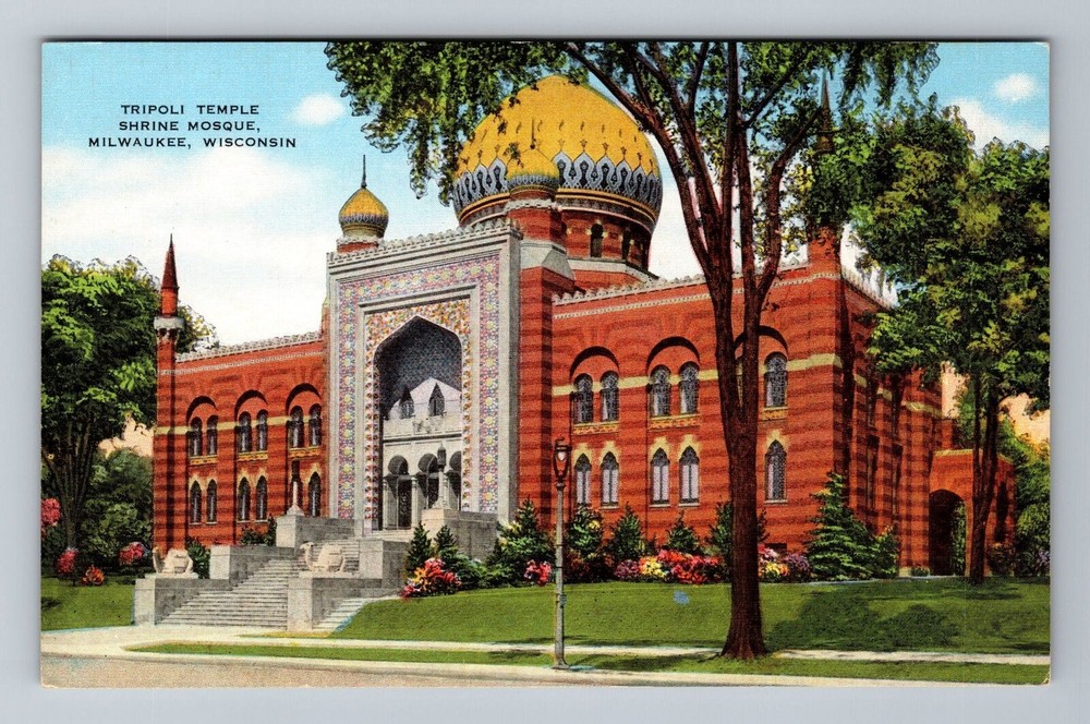 Milwaukee WI-Wisconsin, Tripoli Temple, Shrine Mosque, Vintage Postcard