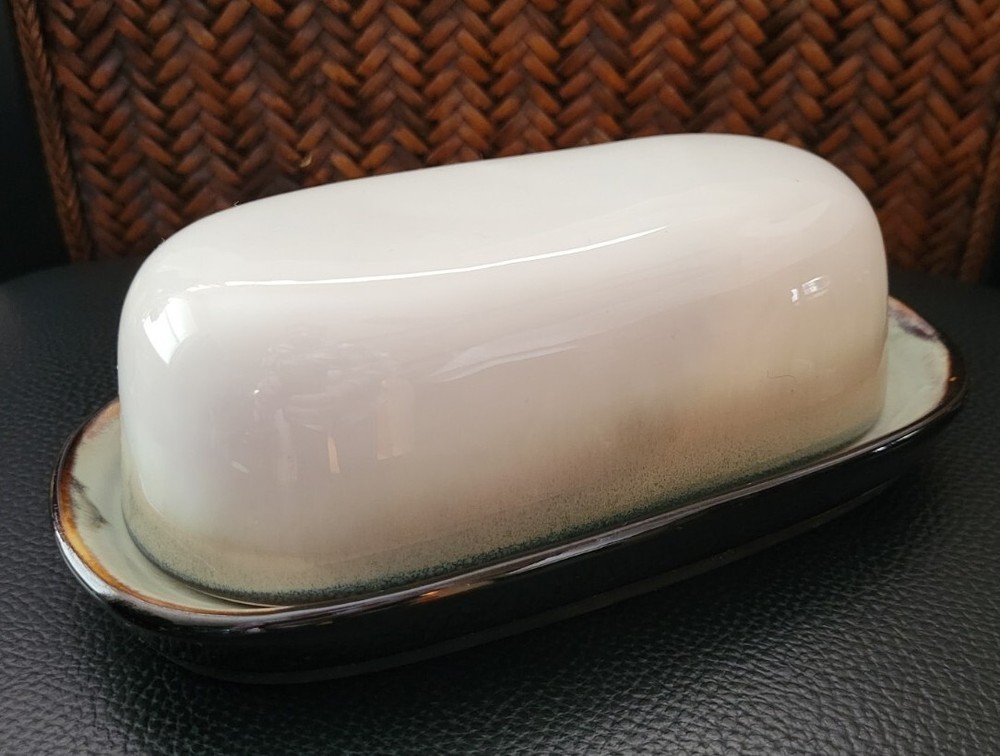 Sango Nova Black Covered Butter Dish