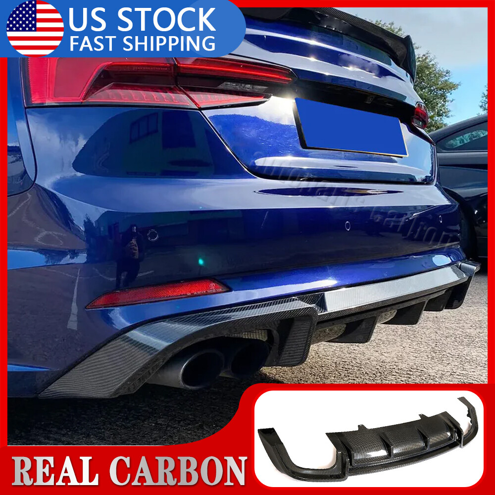 2017-2019 Audi A5 B9 S-Line S5 Real Carbon Fiber Rear Bumper Lip Diffuser