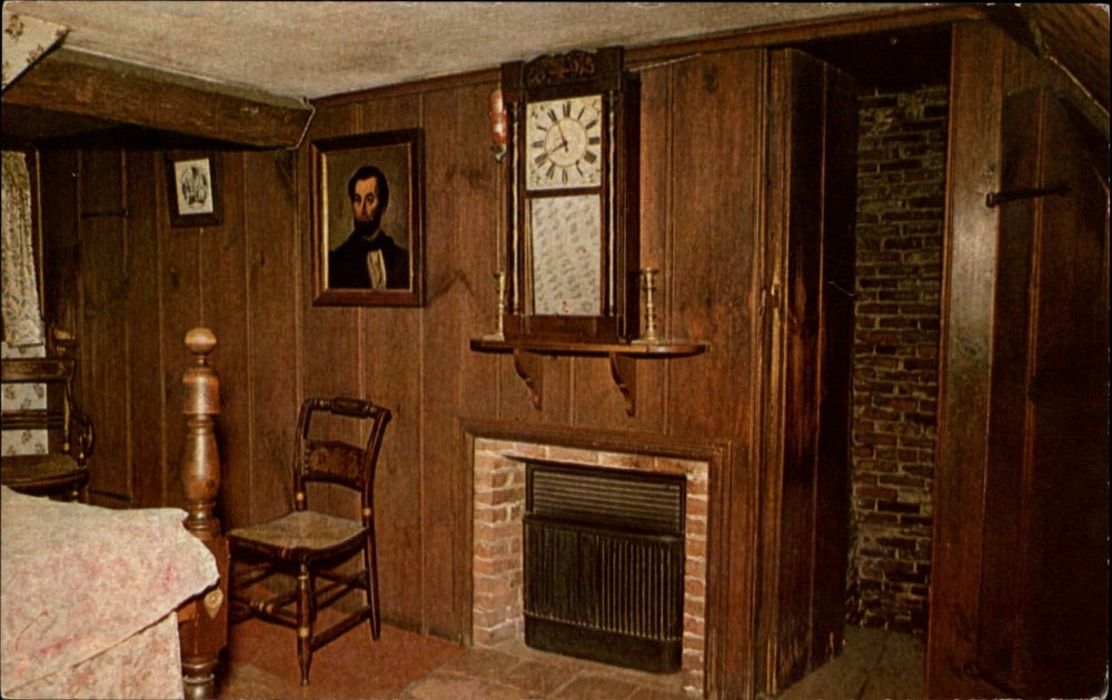 Massachusetts Salem House Seven Gables Clifford's Room secret stairway  postcard