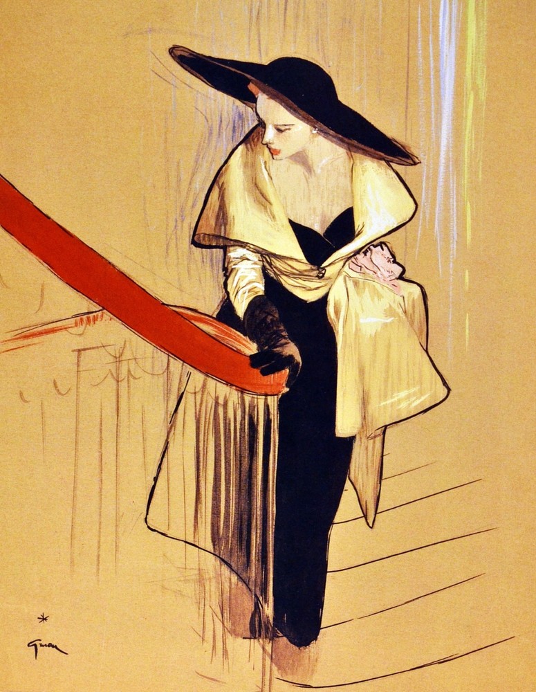 Poster print.Interior design Art.Deco Retro fashion girl.Hat.6297
