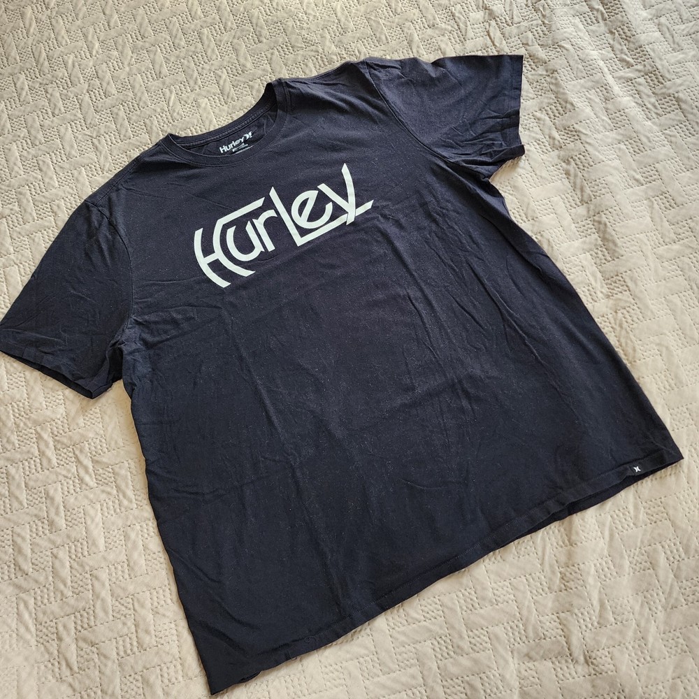 HURLEY Men’s Black Graphic Short Sleeve T-Shirt Size XXL Cotton Short Sleeve