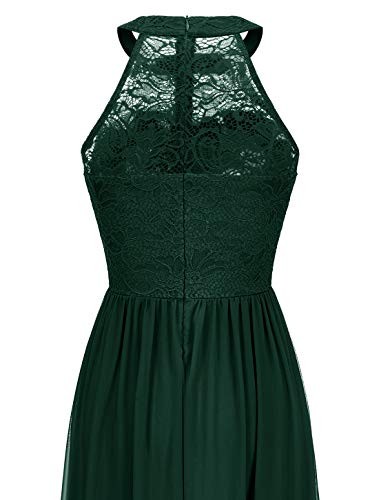 Wedtrend Halter Floral Lace Long Chiffon Wedding Bridesmaid Dress Cocktail Party