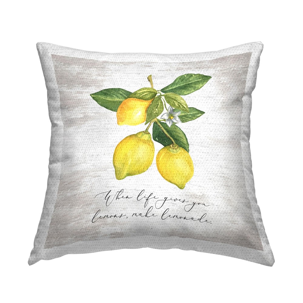 Life Gives You Lemons 18x18 Beige Outdoor Printed Pillow