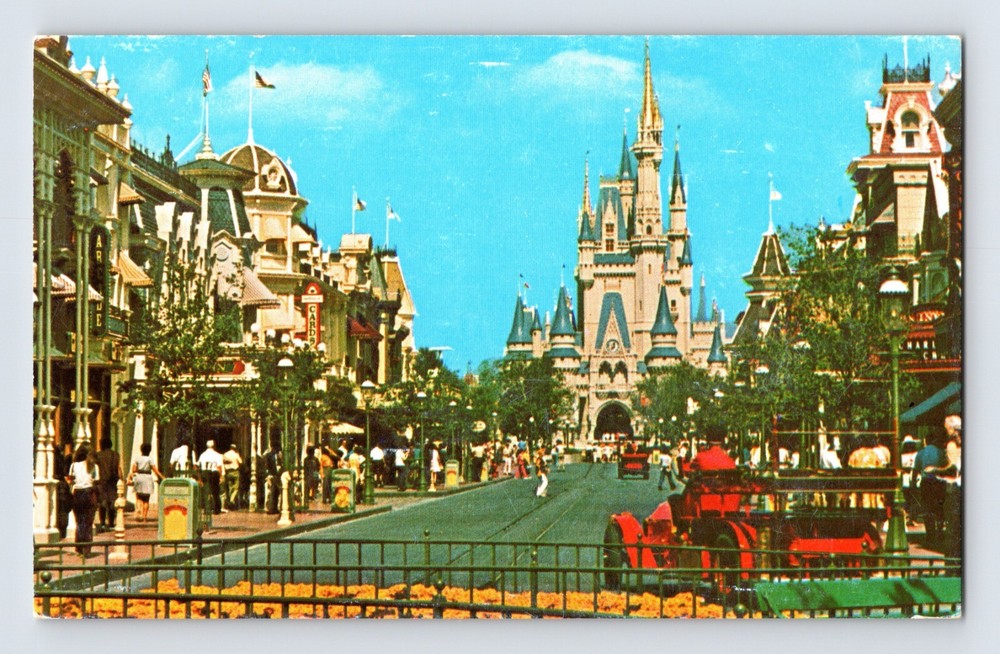 Postcard Florida Orlando FL Disney World Main Street Fantasyland 1970s Unposted
