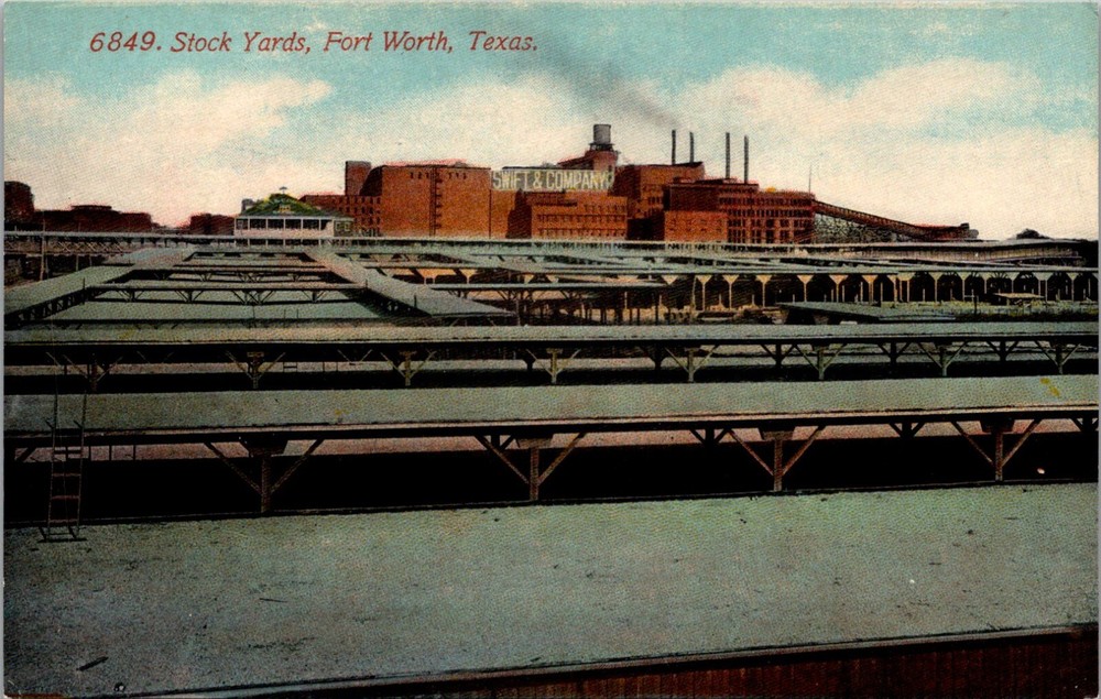 View of Stock Yards, Fort Worth TX Vintage Postcard N12