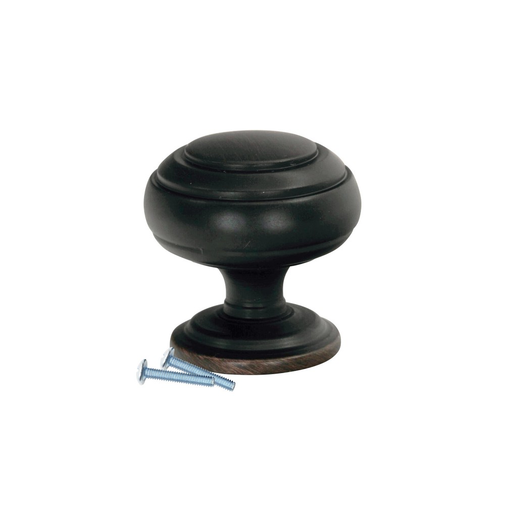 Classic Round Ring Brushed Oil-Rubbed Bronze Cabinet Knob 1-1/4