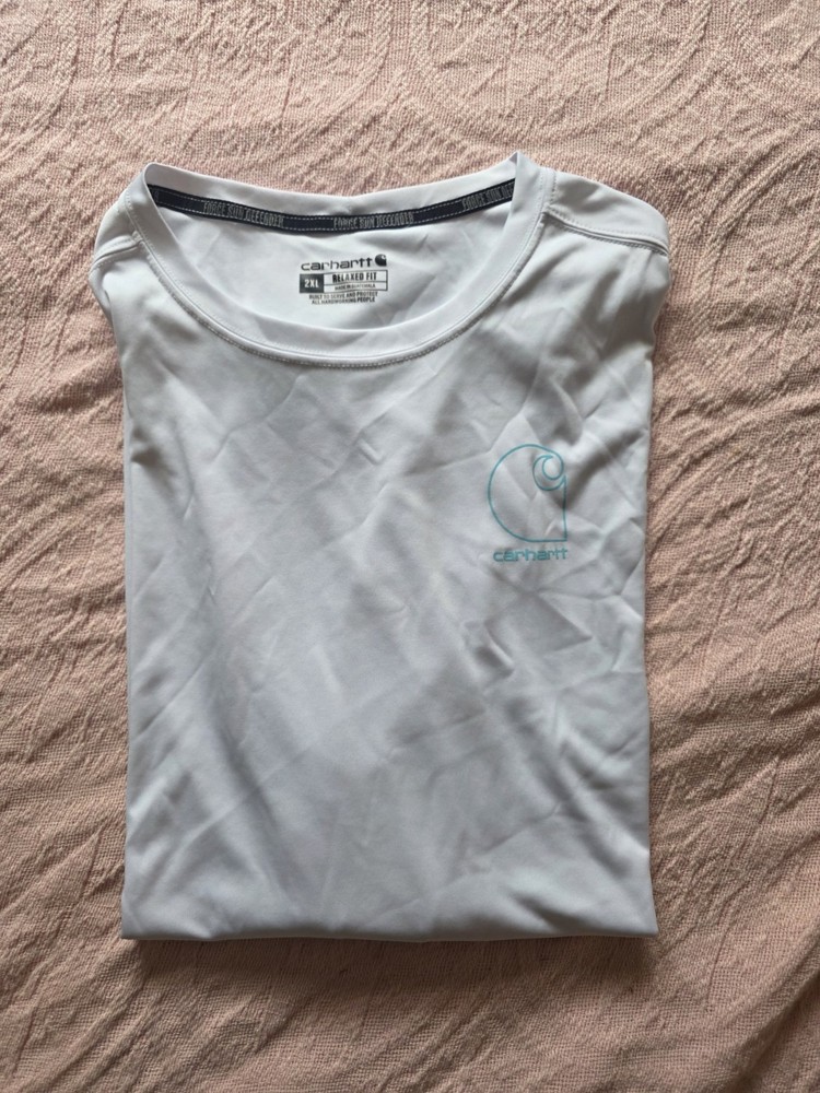 Carhartt Force Sun Defender 2XL Relaxed Fit White Crew Neck Pullover T-Shirt