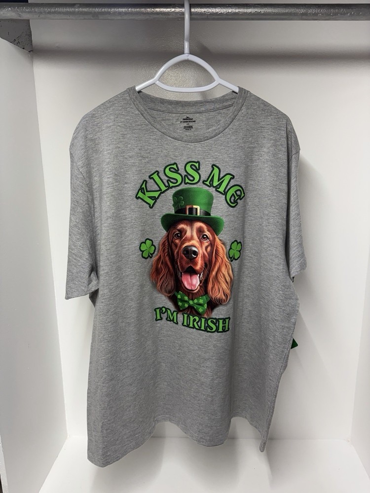 Kiss Me I’m Irish T-Shirt Light Gray Size 2XL: Way To Celebrate