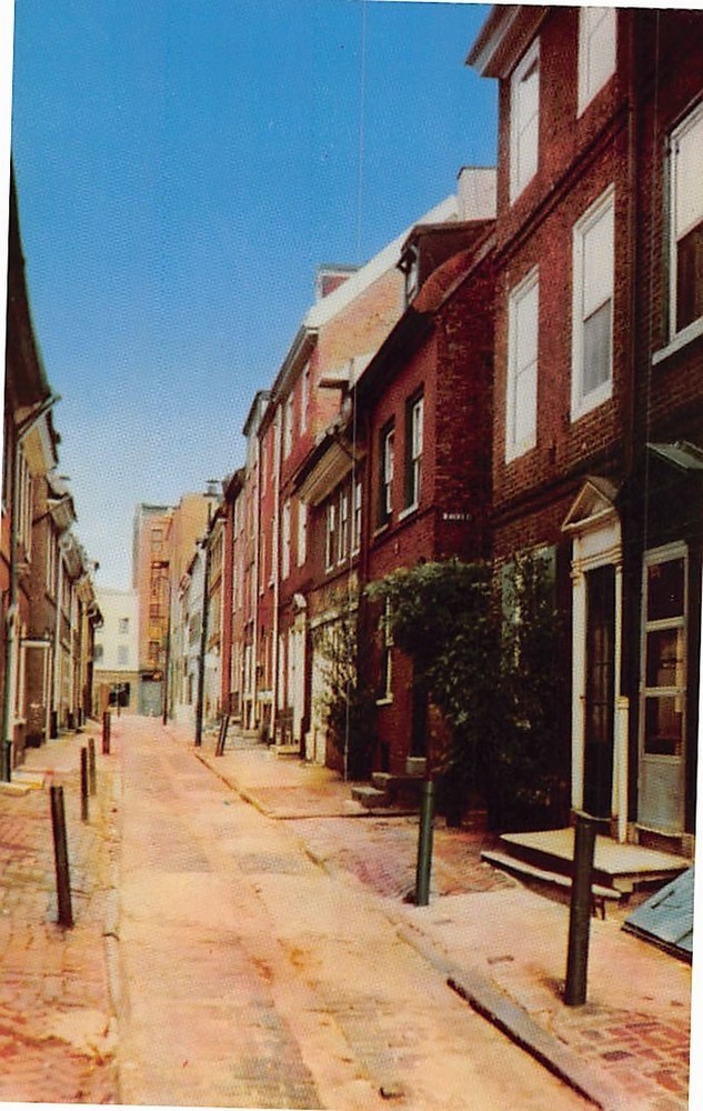 Postcard Elfreth's Alley Philadelphia Pennsylvania USA
