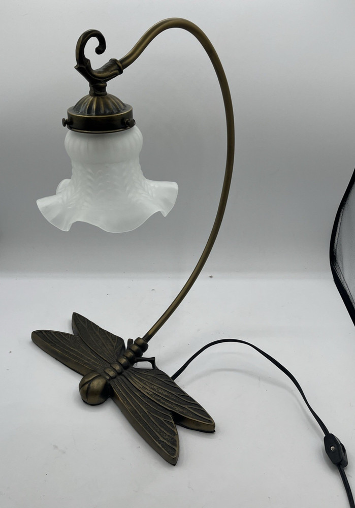 Vintage Dragon Fly, Brass Lamp Corded Electric Table Lamp Unique & Rare