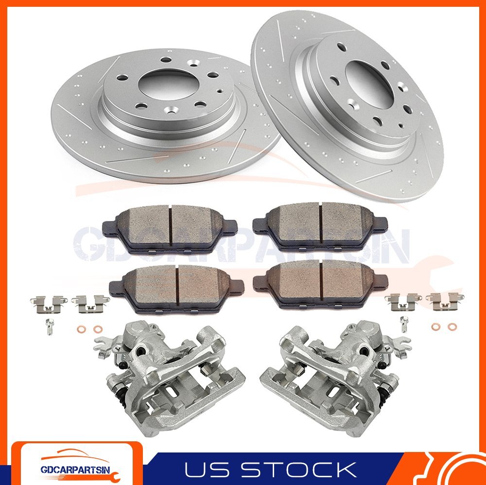 2006-2010 Mercury Milan 2X Rear Brake Calipers Rotors 4X Ceramic Pads