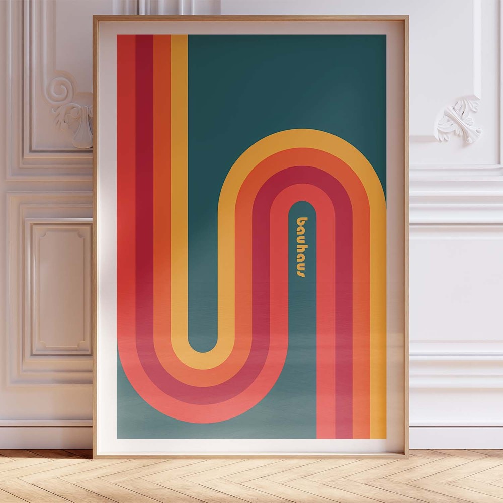 Bauhaus 54 Wooden Framed Poster 12x18 Mid-Century Modern Wall Art