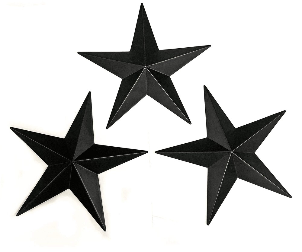 Bellaa 23547 Western Metal Stars Wall Decoration Black Texas Barn Farmhouse R...