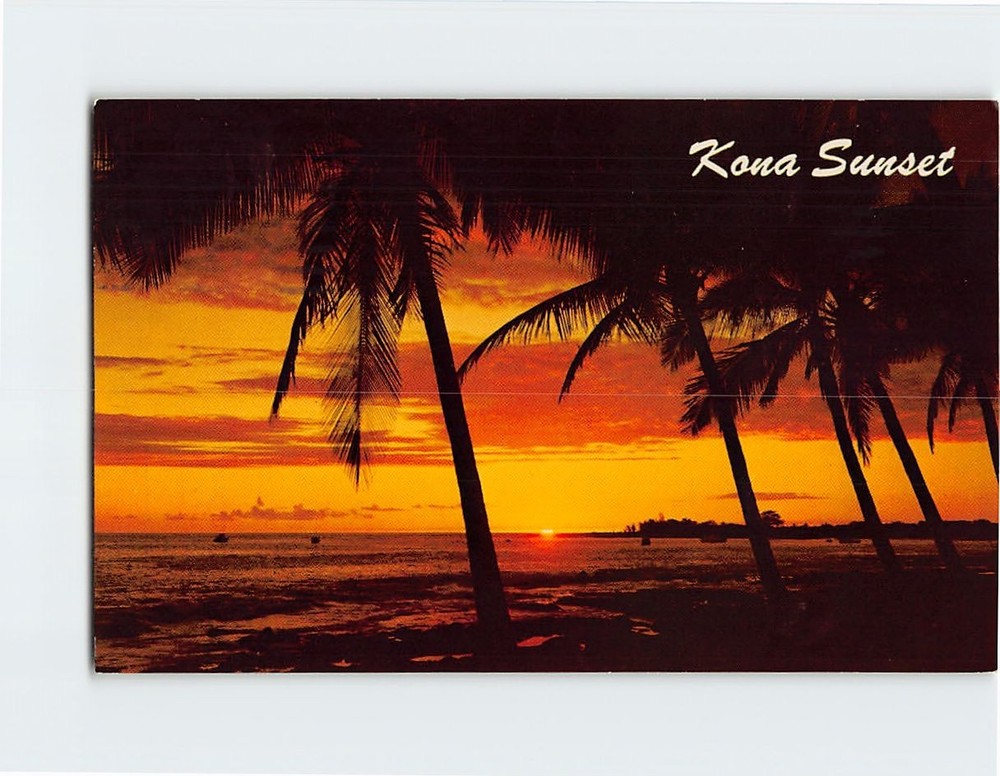 Postcard Kona Sunset Kailua Kona Hawaii USA