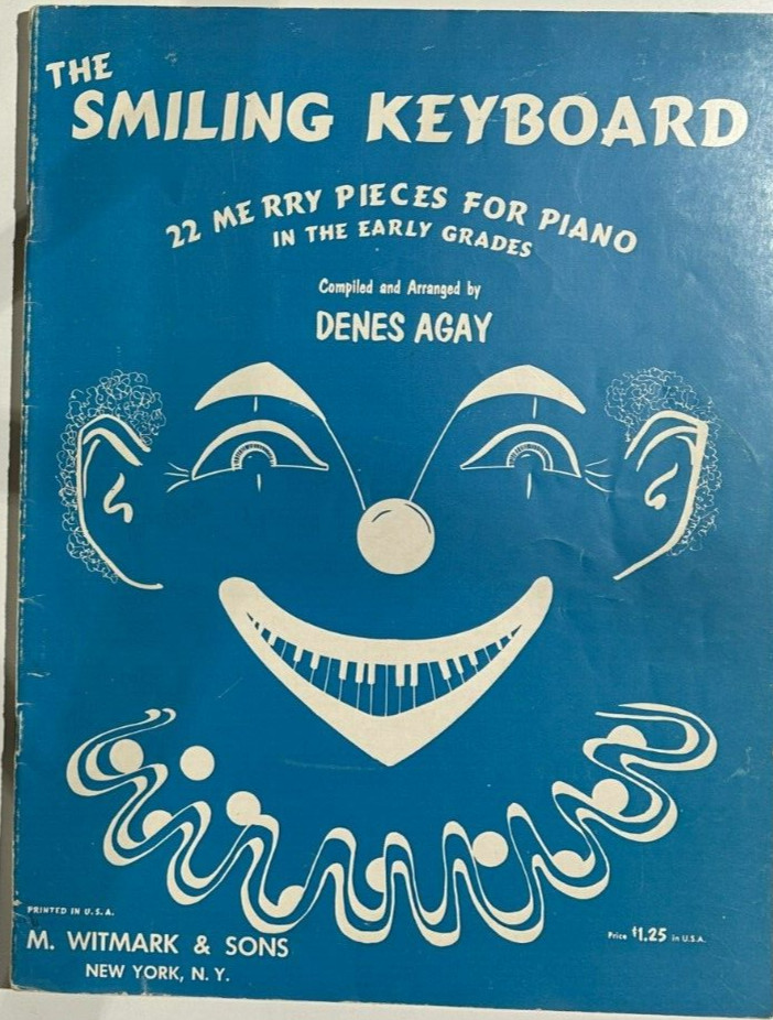 Vtg Sheet Music-Smiling Keyboard-22 Merry Pieces-Piano-Denes Agay