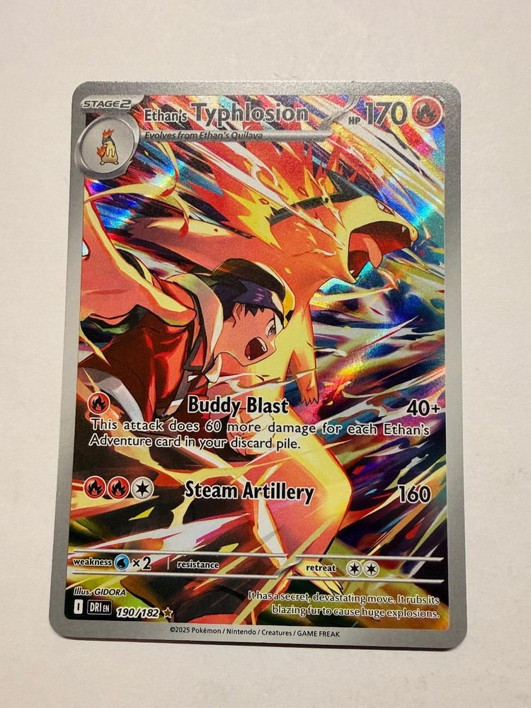 Ethan's Typhlosion 190/182 Illustration Rare Destined Rivals Pokemon Holo NM