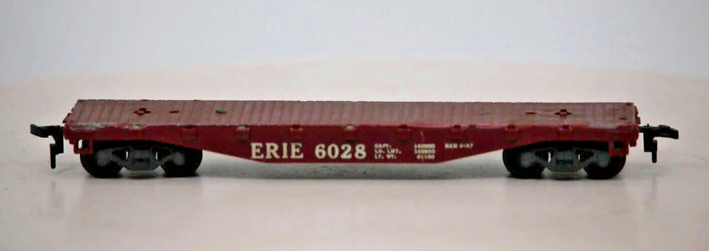 Marx Erie HO Scale Flat Car #6028 1:87 Gauge Freight Model Train