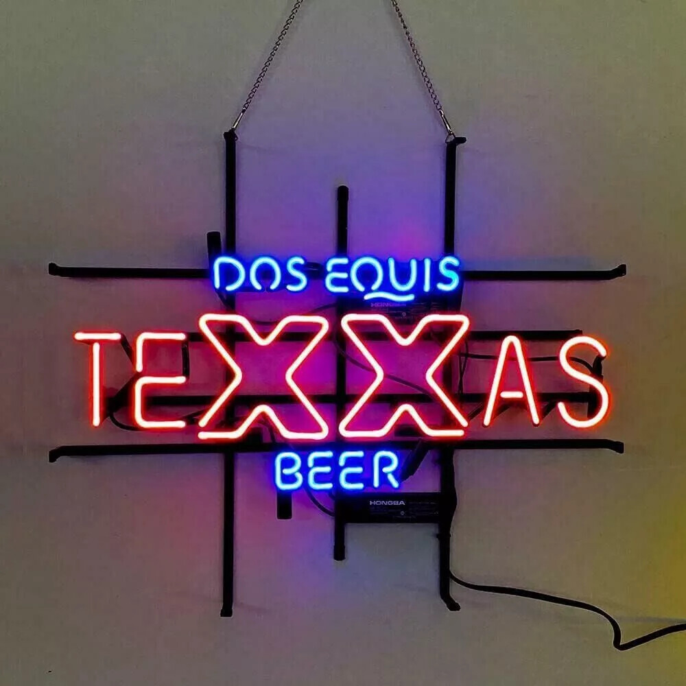 DOS Equis XX Imported Beer Texas Neon Sign 24