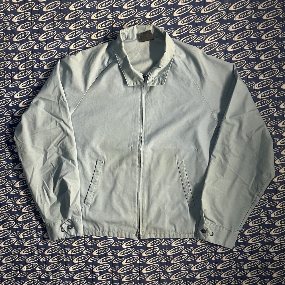 Vintage 90s Harrington Jacket Full Zip Lightweight Mens Light Blue Large